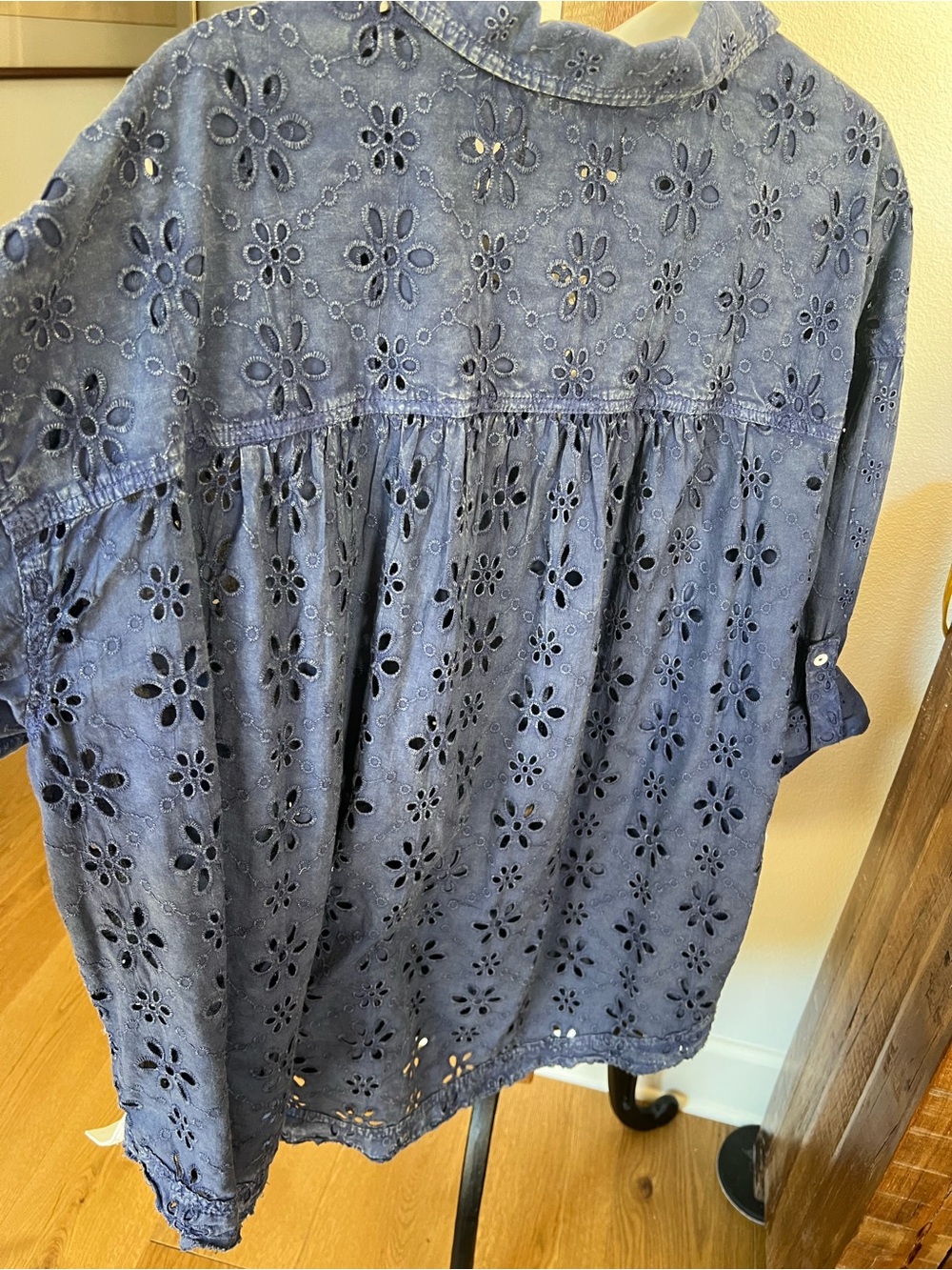 We The Free Blue Eyelet Denim Jeans - Picture 3 of 6